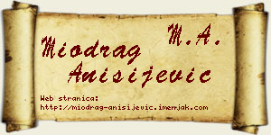 Miodrag Anisijević vizit kartica